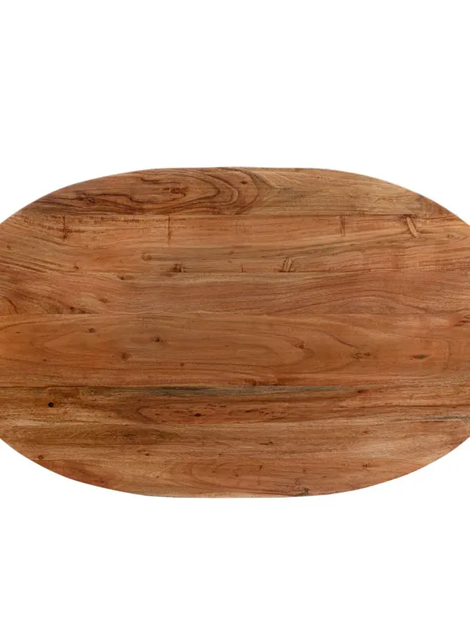 Stolik kawowy AMI lite drewno akacji + metal 122x71x44