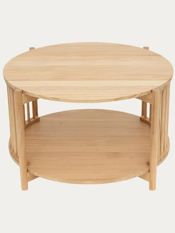 Stolik kawowy ALMA drewniany naturalny 80x80x45 cm