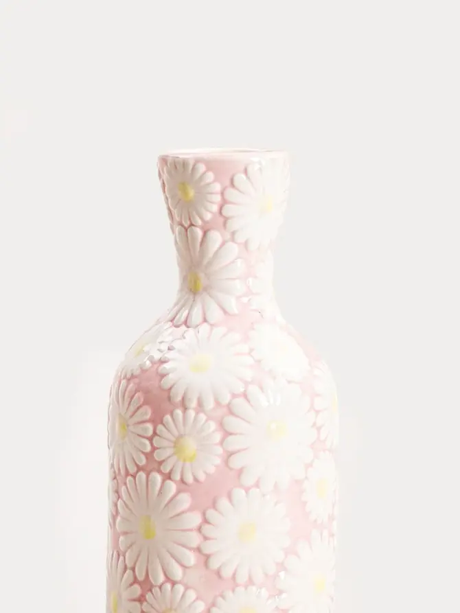 Wazon BLOOMY w wytłaczane kwiaty 9,5x9,5x23,5cm