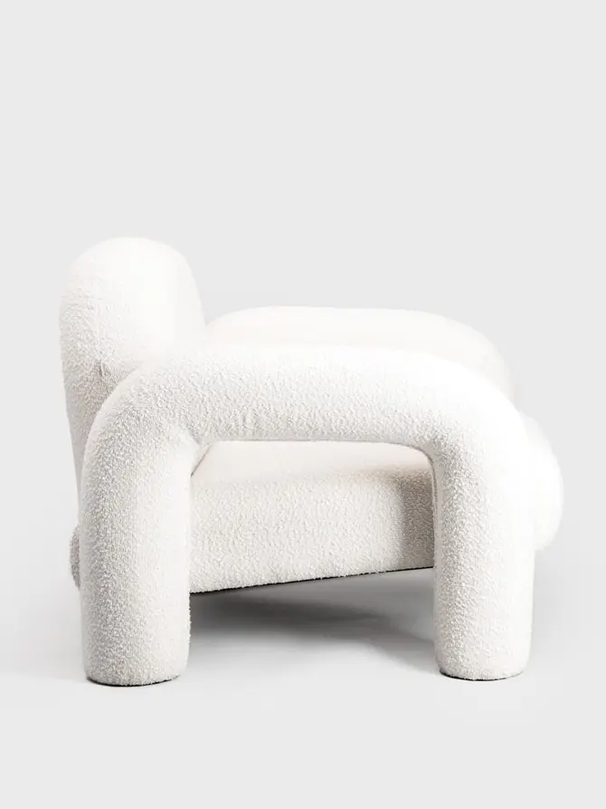 Fotel SEDIA w tkaninie TEDDY BOUCLÉ 95x88x70 cm