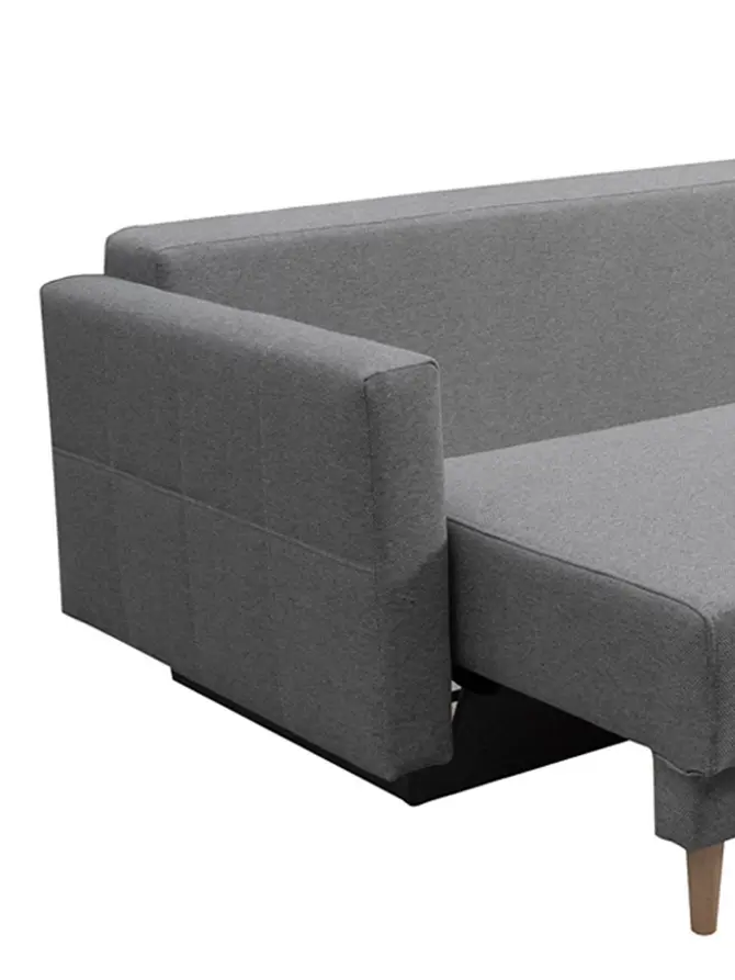 Sofa MAGNUS szara z funkcją spania i pojemnikiem na pościel 216x85x91 cm