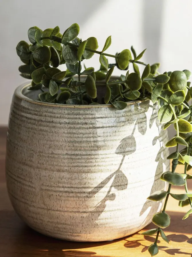Osłonka na doniczkę POLSY ceramiczna beżowa 16x16x13 cm