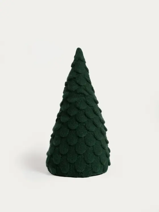 Dekoracja TREELY choinka materiałowa zielona 15x15x35 cm