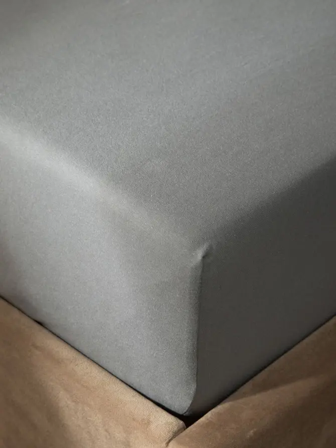 Prześcieradło PELLY jersey szare PREMIUM 160x200 cm