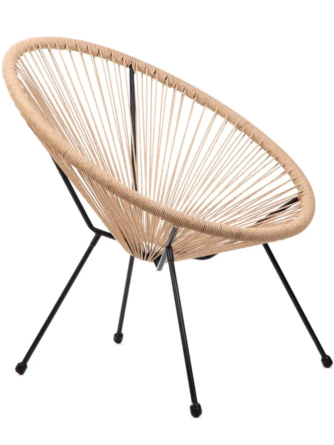 Fotel ACAPULCO TWIST z linki technorattan ze splotem twist naturalny 71x71x80 cm