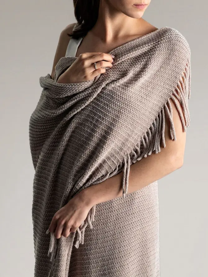 Koc CHENILLE szenilowy taupe 130x170 cm