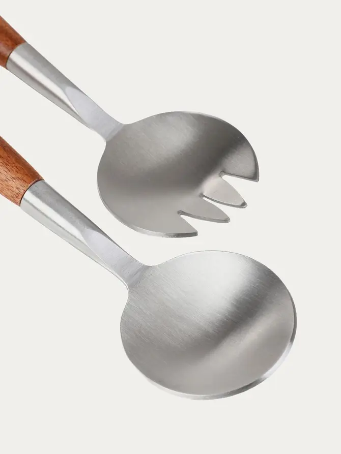 Misa MOOKA do sałat ceramiczna z przyborami biała 24 cm