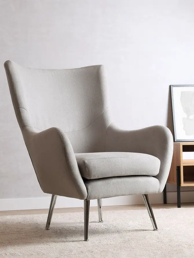 Fotel SAMMAS jasnoszary 71x81x93 cm