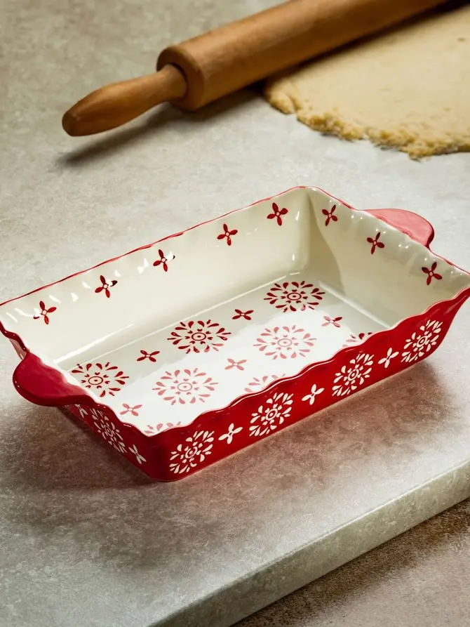 Naczynie do zapiekania BAKIN ceramiczne prostokątne z uszami 39x22x7 cm