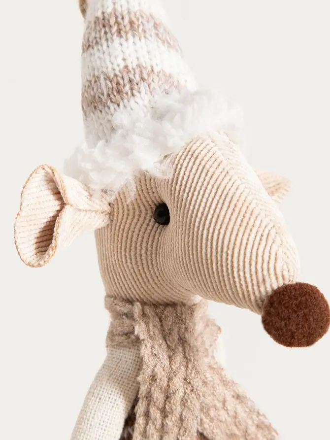 Zawieszka MOUZE myszka w dzierganym sweterku 24 cm