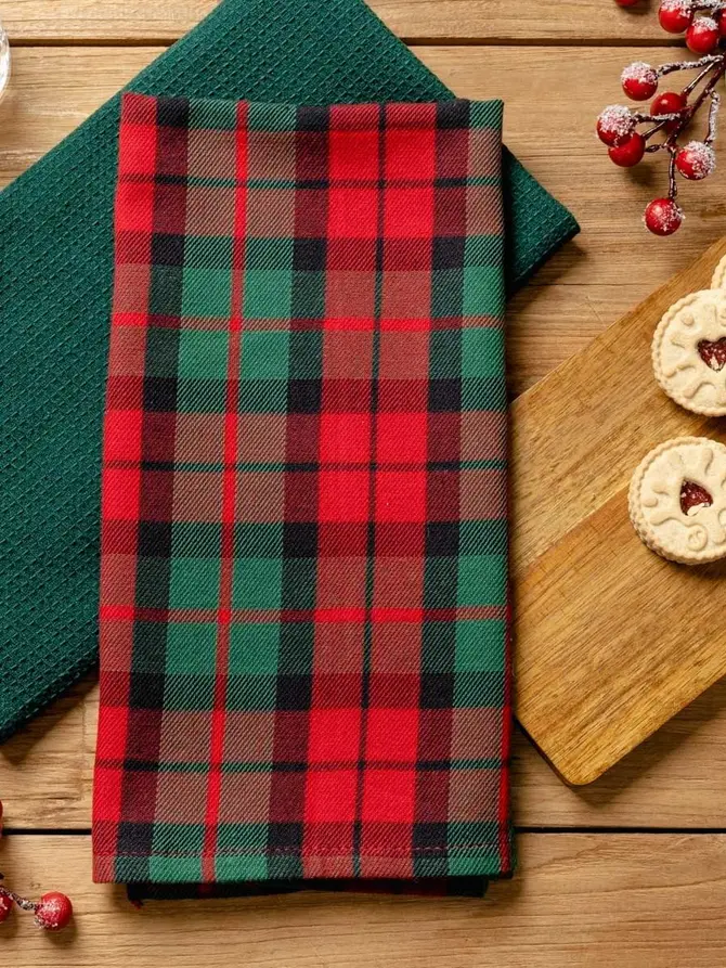 Zestaw ścierek kuchennych TARTAN w kratę 2*45x65 cm