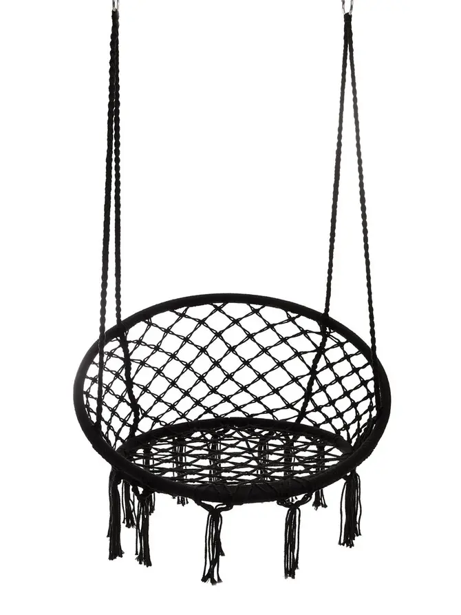Huśtawka CIRCLE czarna 82x60x115-138 cm