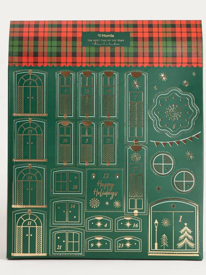 Kalendarz adwentowy SANTA'S SELECTIONS Tartan 24 szt.