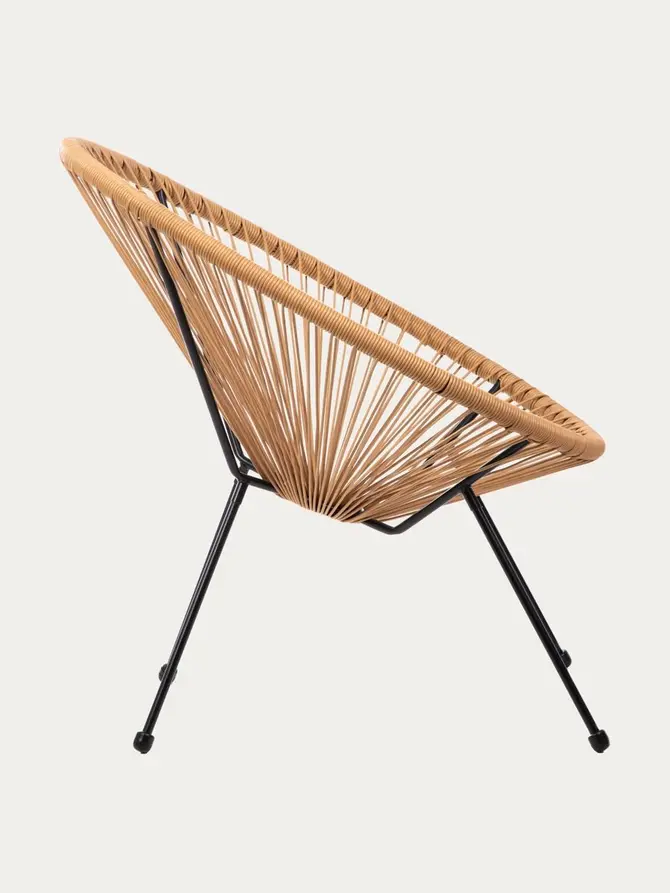 Zestaw 2 foteli ACAPULCO FIESTA z okrągłej linki technorattan naturalnych 70x73x80 cm