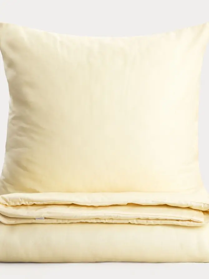 Pościel AVELIA satynowa z domieszką wiskozy żółta 220x200 + 2*70x80 cm