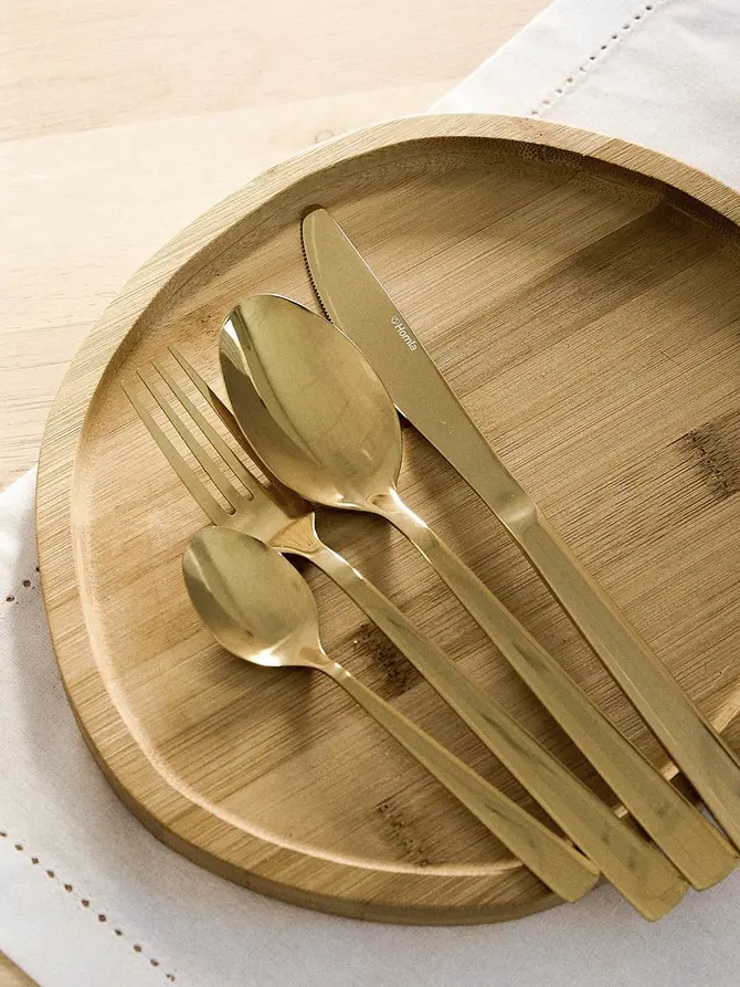 Zestaw sztućców FABRO złotych 24 szt