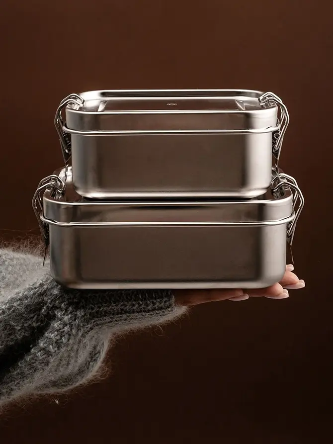 Zestaw lunchboxów ONTARIO ze stali nierdzewnej 550+850 ml 2 el.