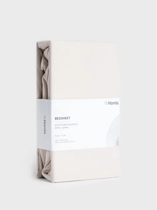 Prześcieradło PELLY jersey beżowe PREMIUM 140x200 cm