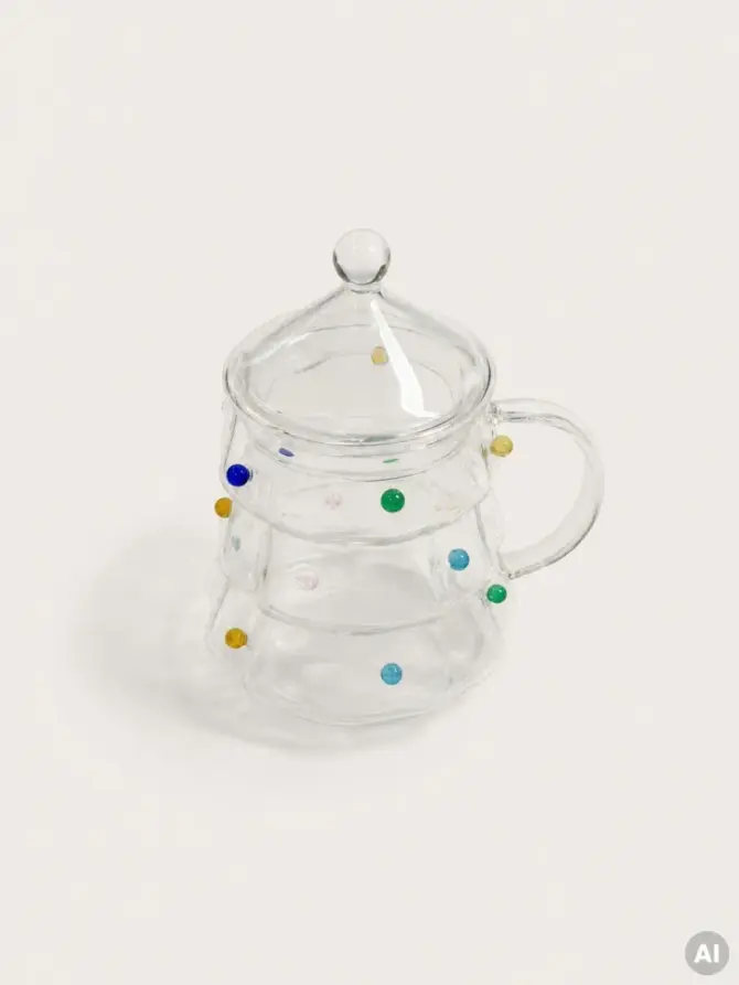 Szklanka TWINKLE z pokrywką, w kształcie choinki 360 ml