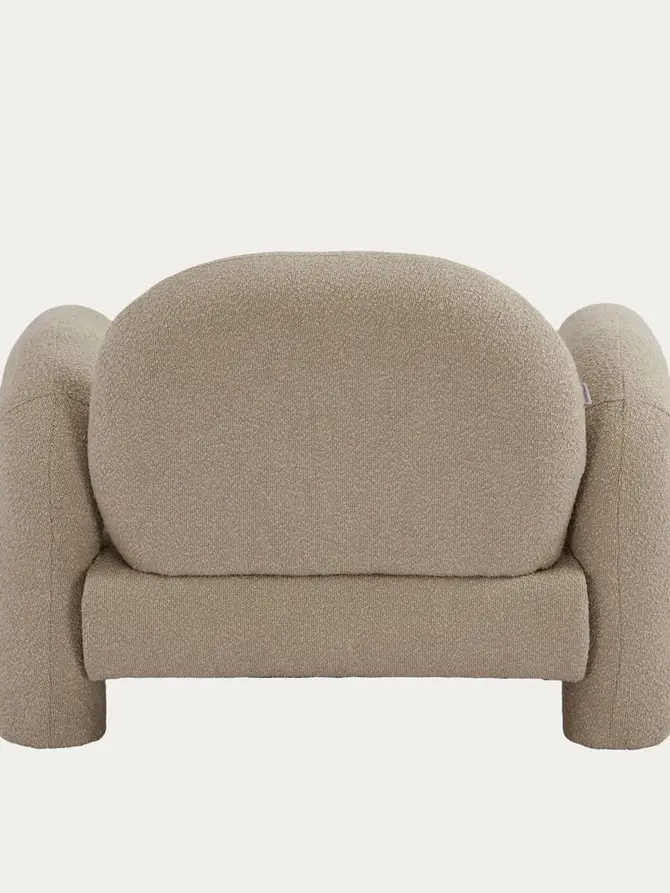 Fotel SEDIA beżowy w tkaninie TEDDY BOUCLÉ 95x88x70 cm