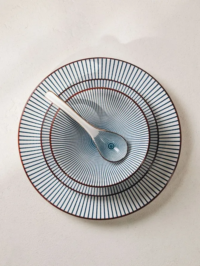 Miska NAVIA granatowa z brązową obwódką 15 cm