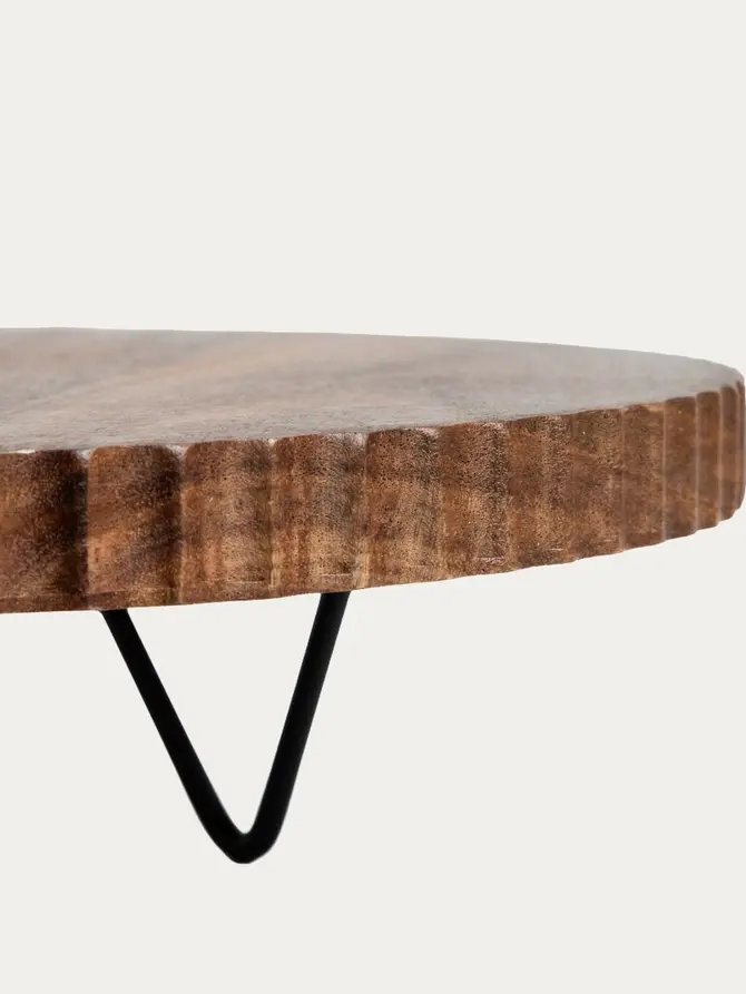 Patera RILLET ryflowana na metalowych nóżkach 34x9 cm
