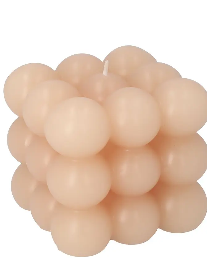 Świeca BUBBLE jasnoróżowa 10x10x10 cm
