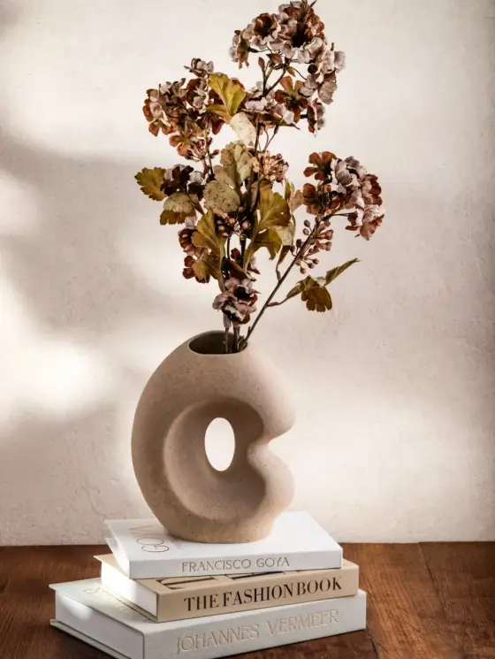 Wazon BELLARO beżowy z otworem ceramiczny 18,5x10x23 cm