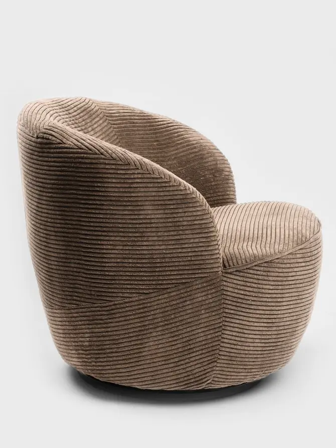 Fotel SVINGEN FASO obrotowy sztruksowy karmelowy 65.5x77x69cm