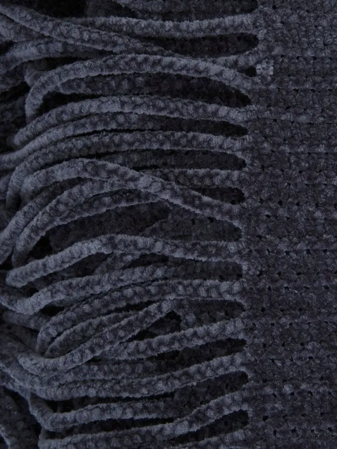 Koc CHENILLE szenilowy granatowy 130x170 cm