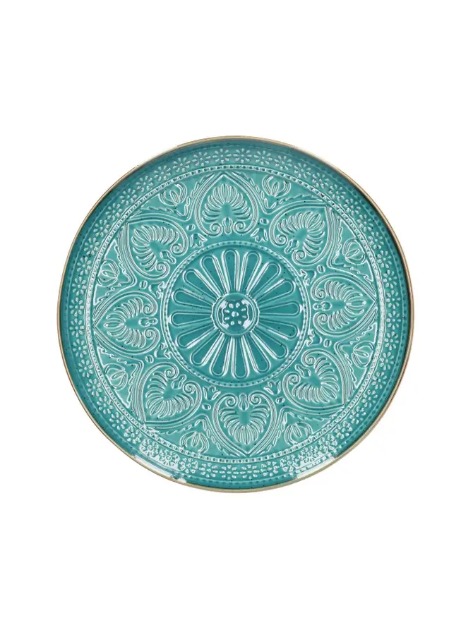 Talerz INDIE deserowy turkusowy 21 cm