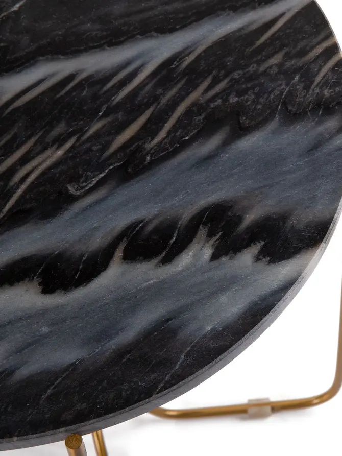 Stolik MARBLE z naturalnego marmuru szary 42x42x45 cm