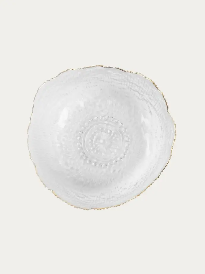 Miska APOLA ryflowana transparentna L 9 cm x 20 cm