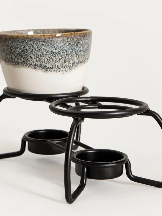 Zestaw do fondue LAMBI z podgrzewaczem podwójny, 2x250 ml 19x13 cm