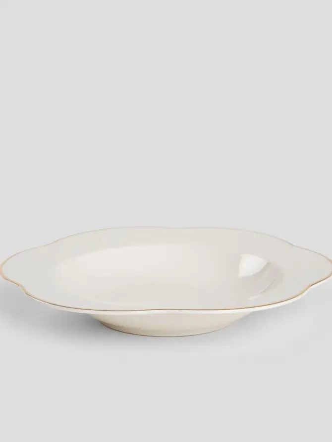 Talerz HELEN głęboki ze złotą obwódką 23 cm