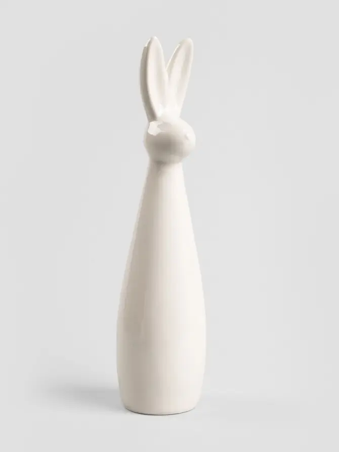 Figurka EDUARD królik porcelanowy biały 9x36 cm
