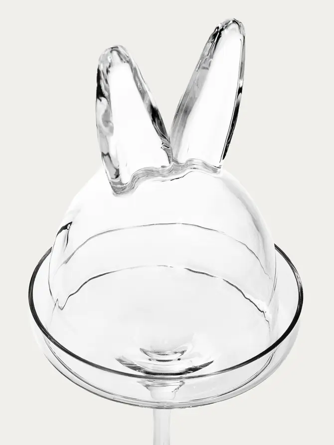 Patera PRATA szklana z przykrywką królik 12x33 cm