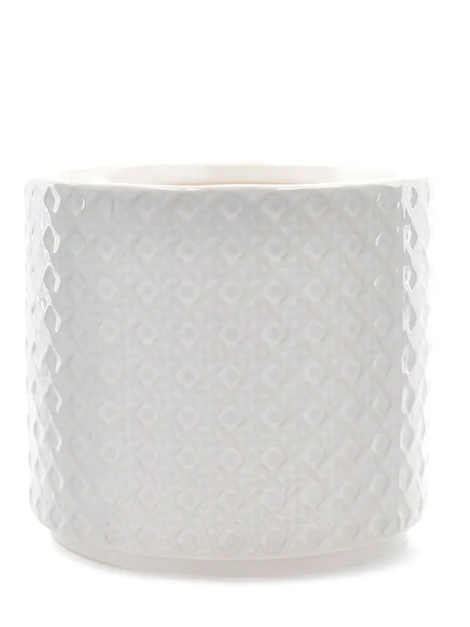 Osłonka RATTAN z motywem rattanu kremowa 16x14,5 cm