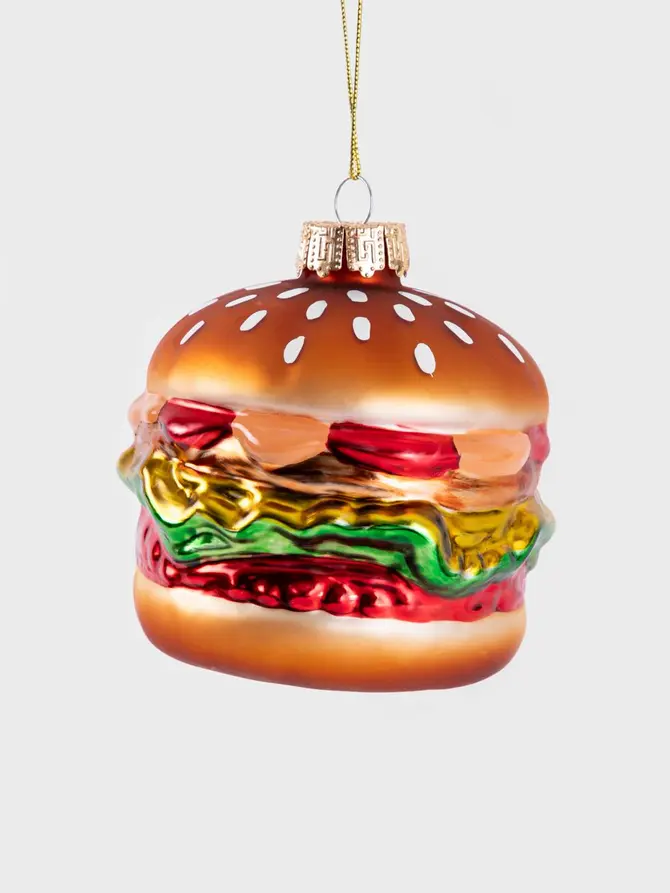 Bombka GLASSO kształtna szklana burger 11x10 cm