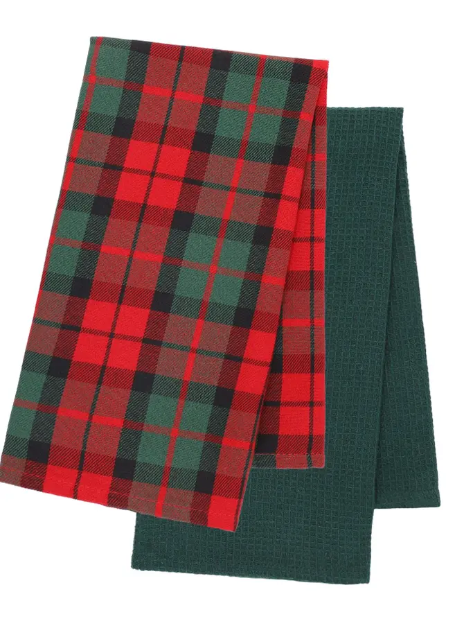 Zestaw ścierek kuchennych TARTAN w kratę 2*45x65 cm
