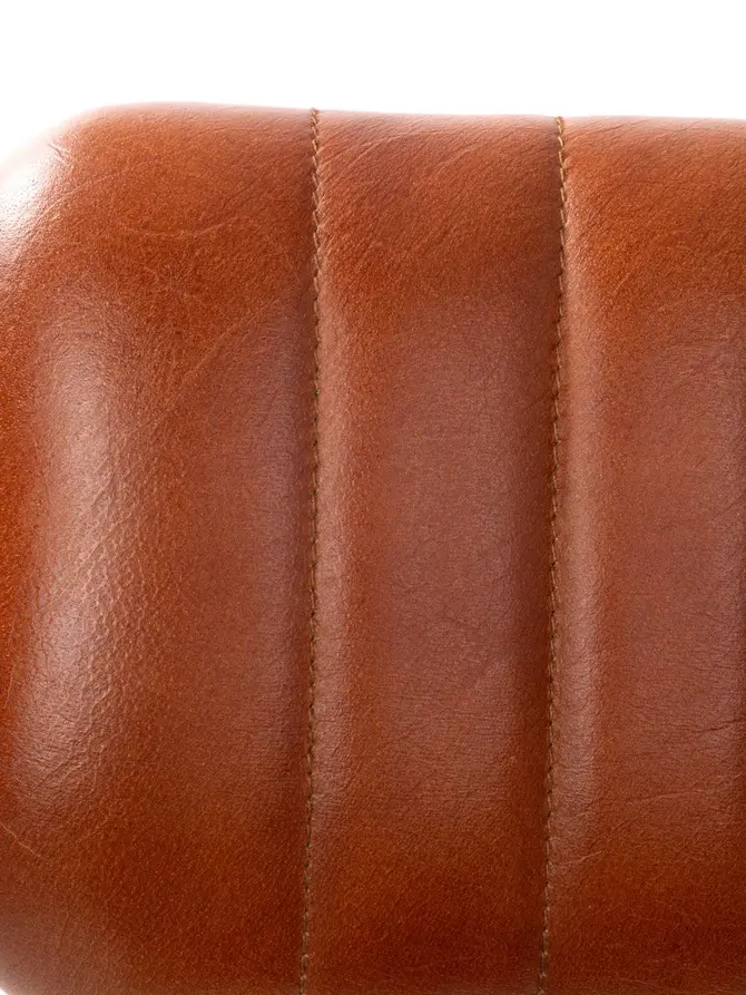 Krzesło LUMBAR w obiciu ze skóry bawolej brązowe 46x52x78 cm