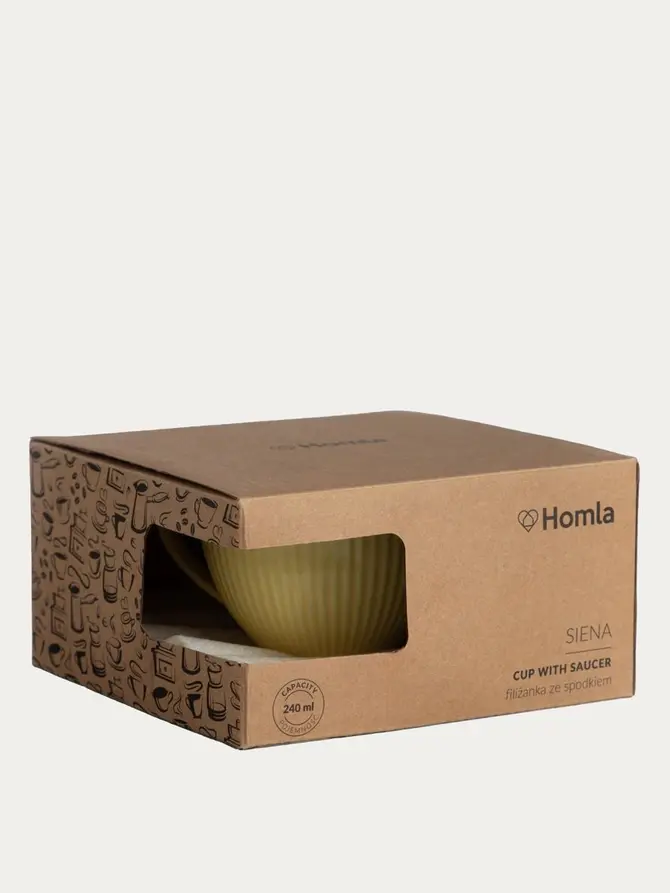 Filiżanka ze spodkiem SIENA żółta 240ml
