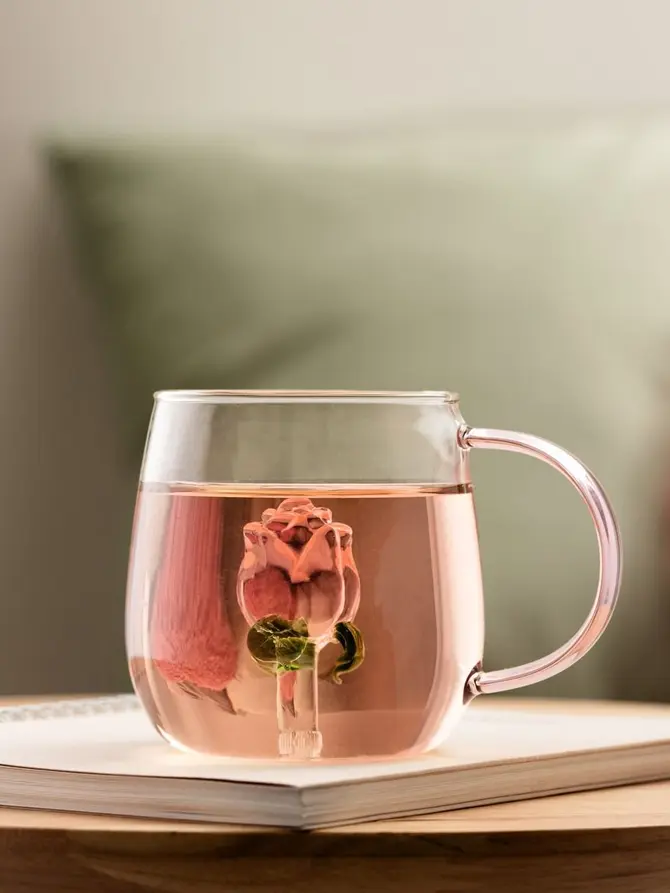 Szklanka ARTEZA z różą w środku 0,4 l