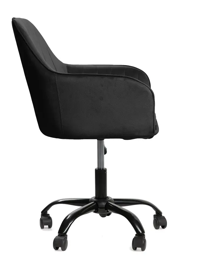 Fotel TEILL welurowy obrotowy czarny 56x58x81-91 cm