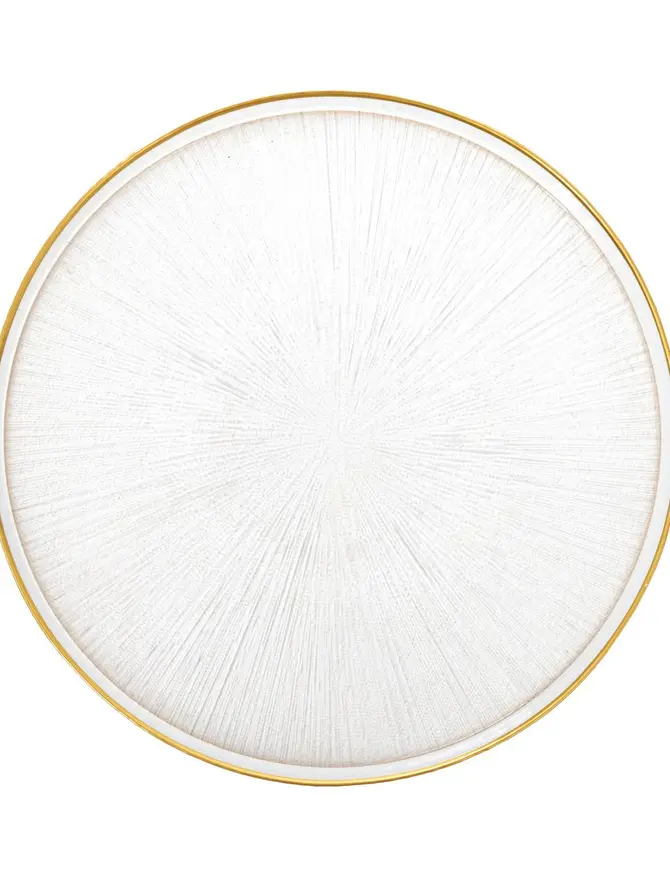 Talerz MONZE obiadowy ze złotą obwódką 28 cm