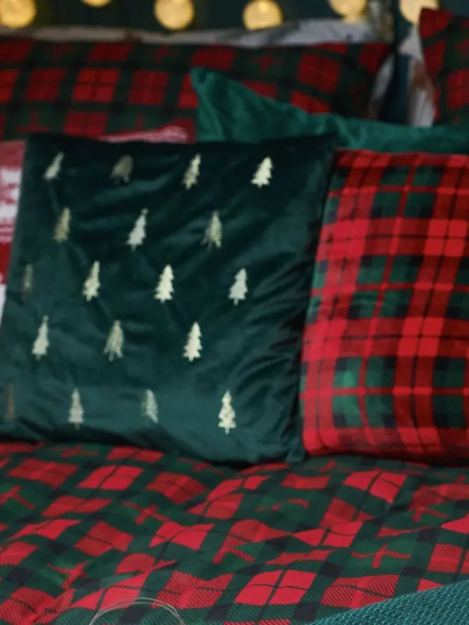 Pościel EC TARTAN bawełniana w kratę 160x200 + 2*70x80 cm