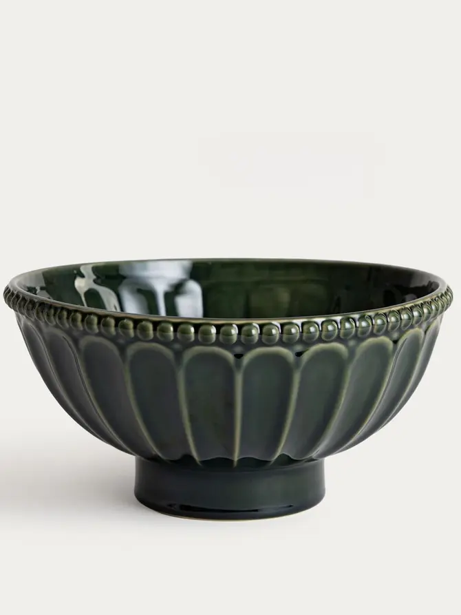 Patera na nóżce KOBBI duża zielona 25,5 cm