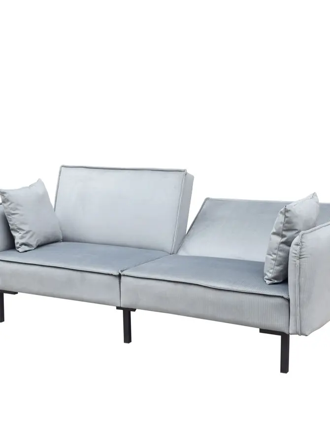 Sofa CANTO 3-osobowa, z funkcją spania, welurowa szara 199x90x85 cm