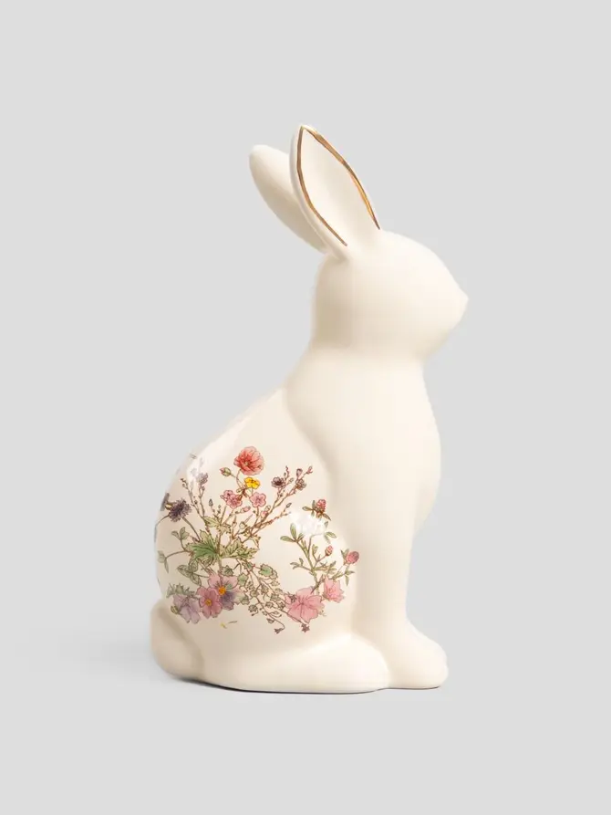 Figurka MEADOW królik w kwiaty 10x5,5x18,5 cm