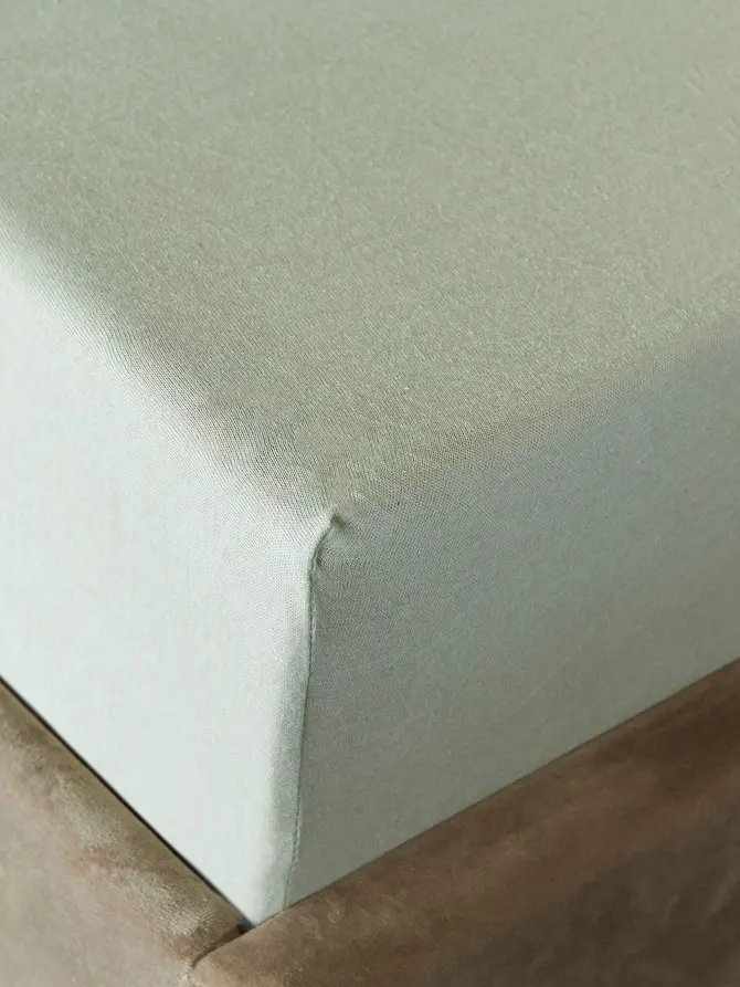 Prześcieradło CLAIRE jersey pistacjowe 140x200 cm